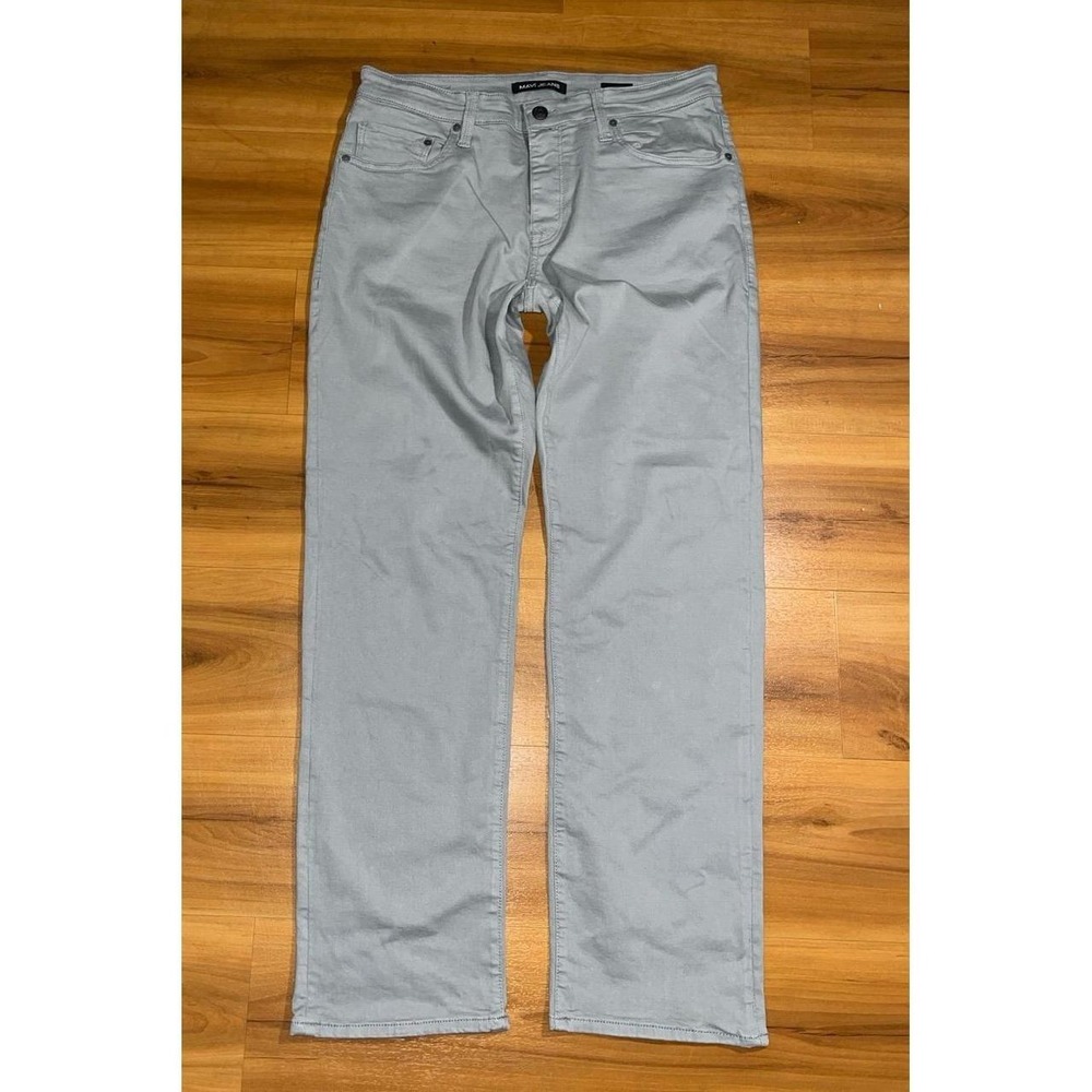Mens Mavi Matt Relaxed Straight Leg Gray Stretch Denim Jeans